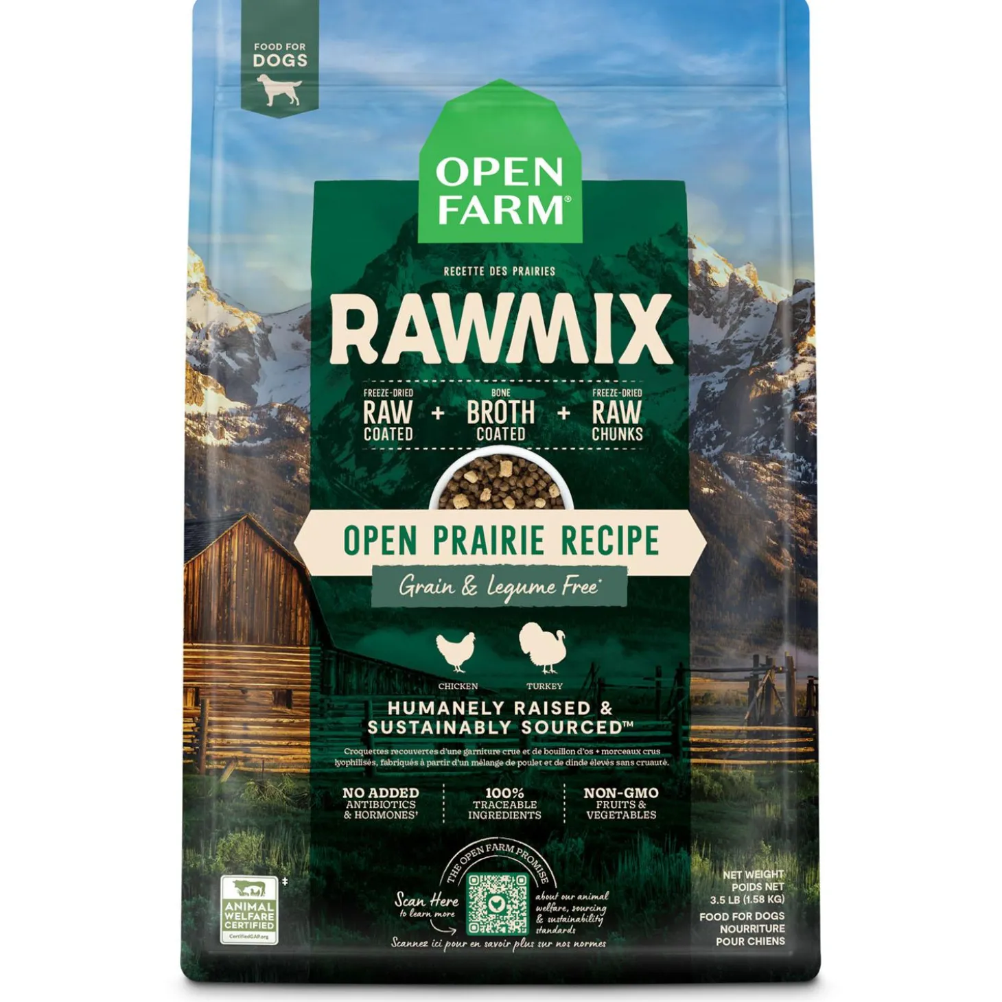 RawMix Open Prairie Recipe Grain & Legume Free Dog Food