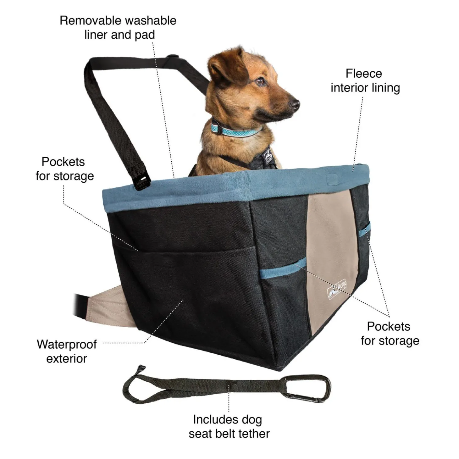 Rover Black & Blue Dog Booster Seat