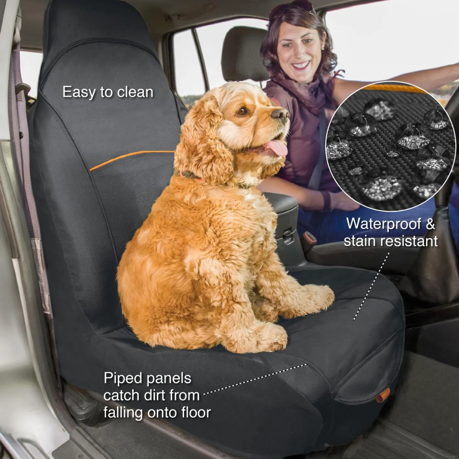 Rover Bucket Black Seat Cover