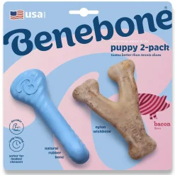 Rubber Bone & Bacon Wishbone Puppy Dog Toy