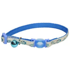 Safe Cat Glow in the Dark Blue Fish Adjustable Breakaway Cat Collar