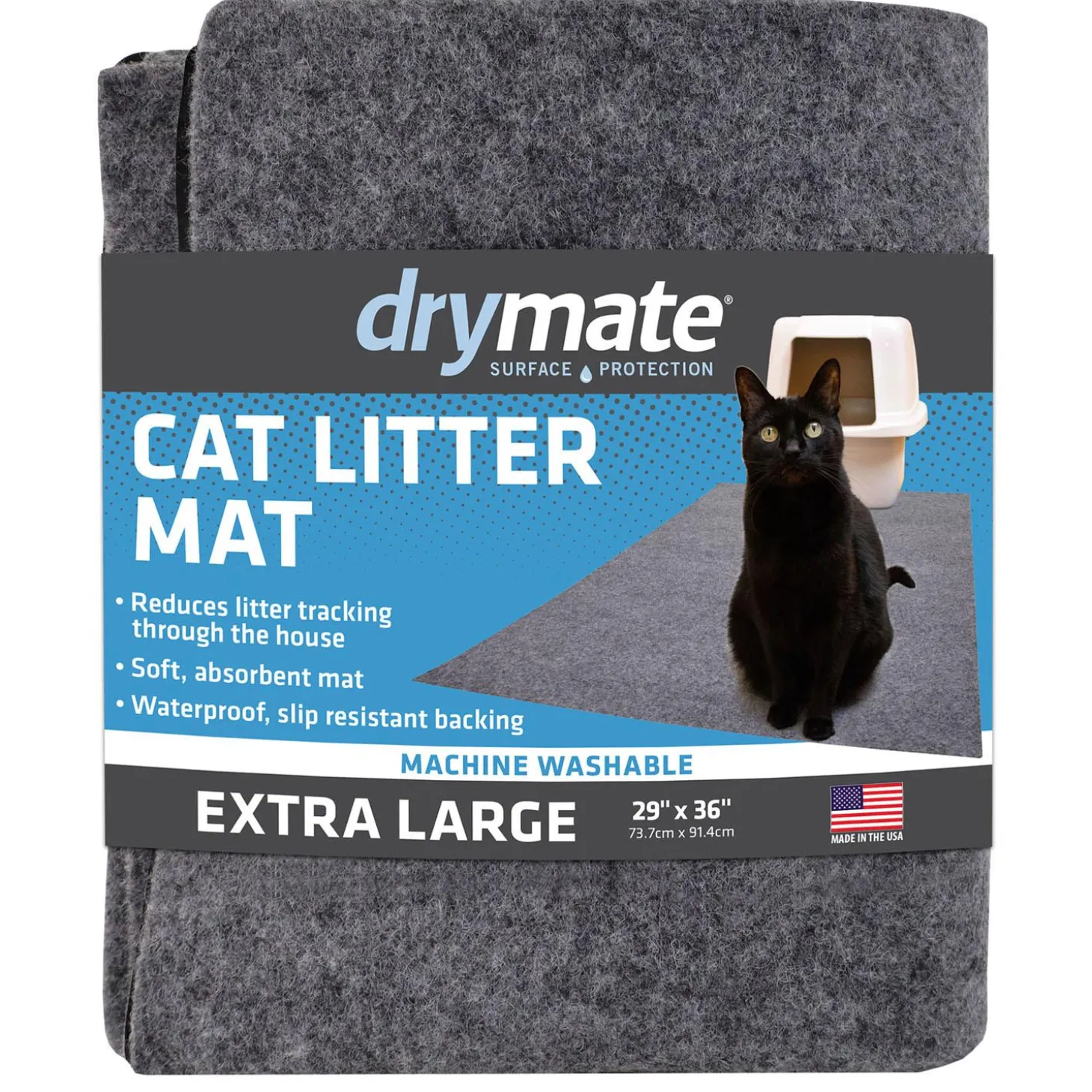 Savannah Grey Cat Litter Mat