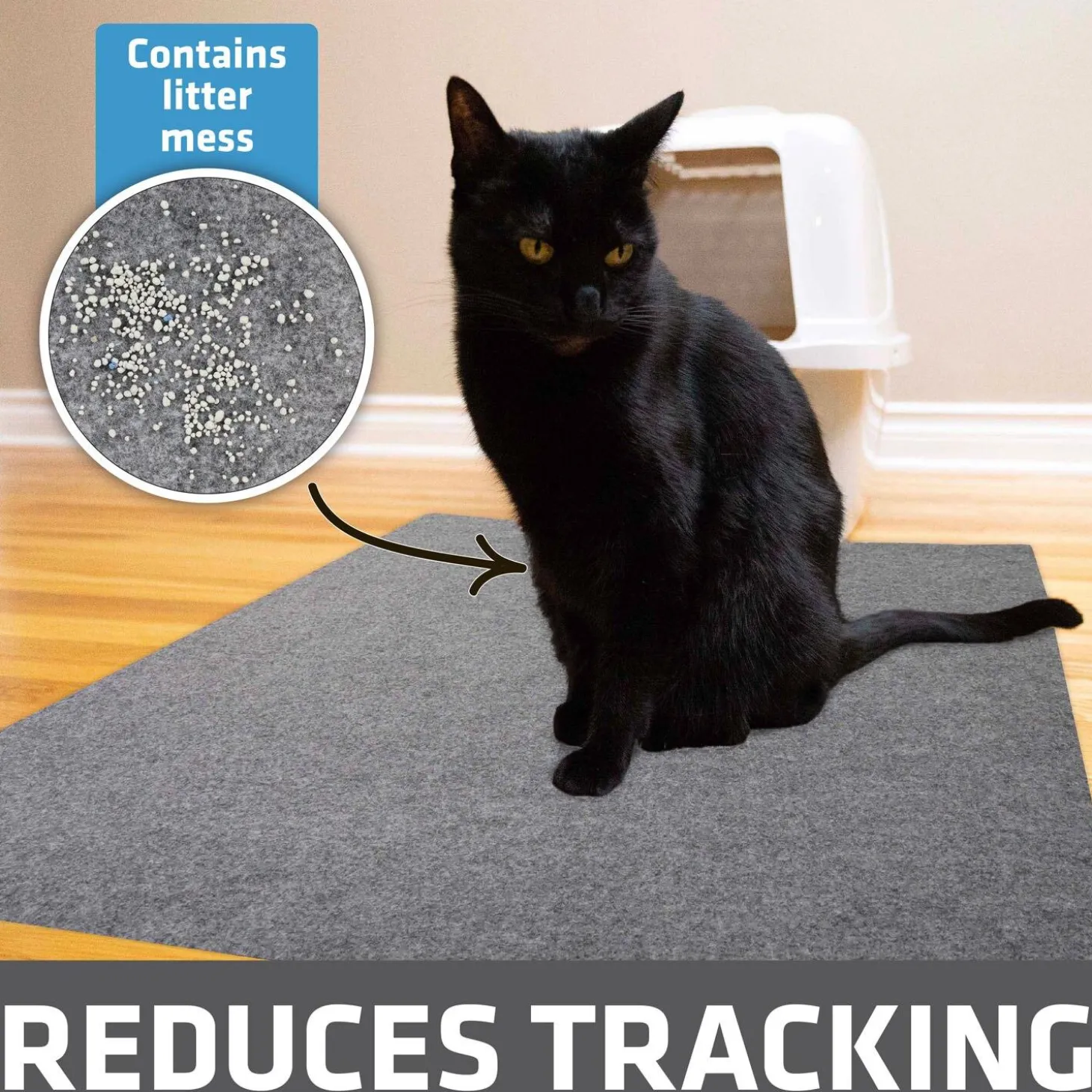 Savannah Grey Cat Litter Mat