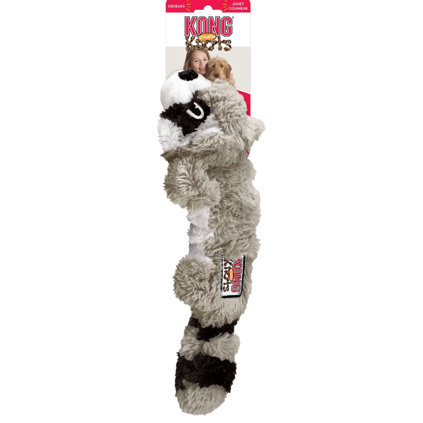 Scrunch Knots Raccoon Dog Toy