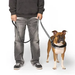 Seamless Knit Black & Grey Dog Leash