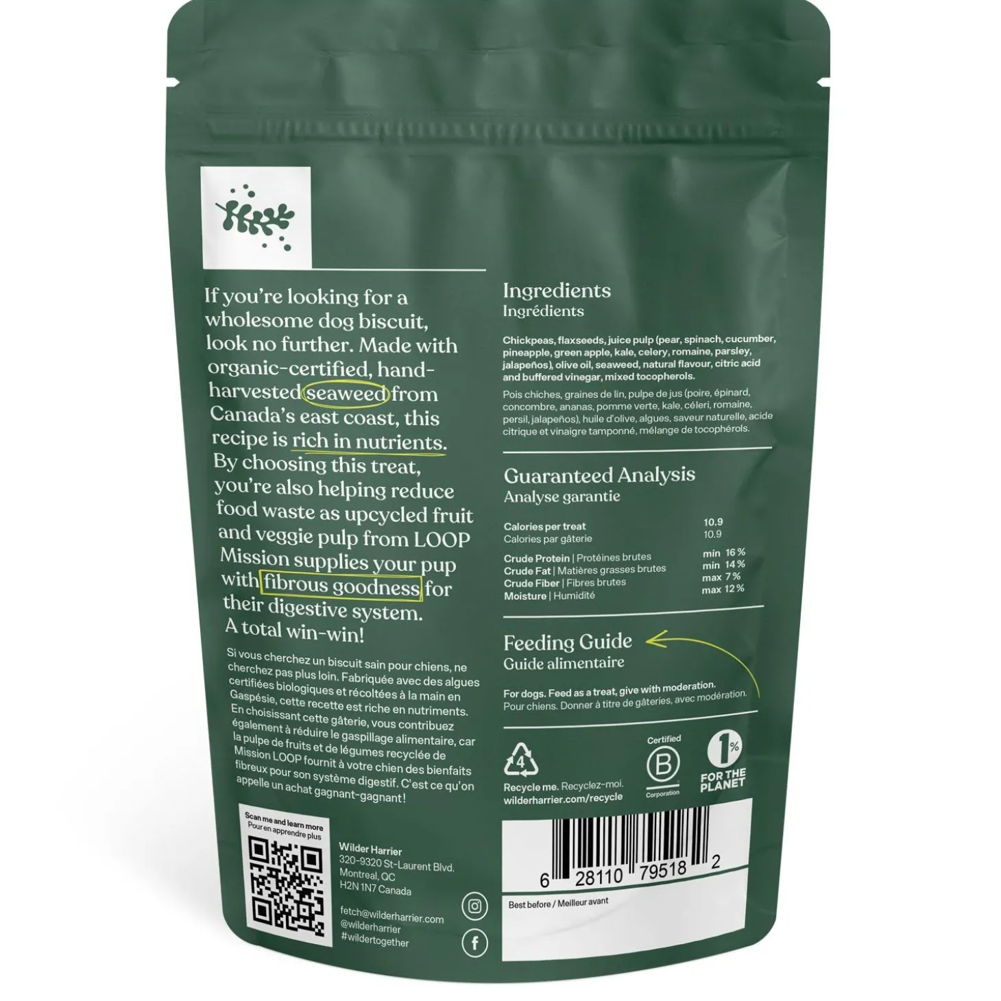 Seaweed Pear & Spinach Vegan Dog Treats