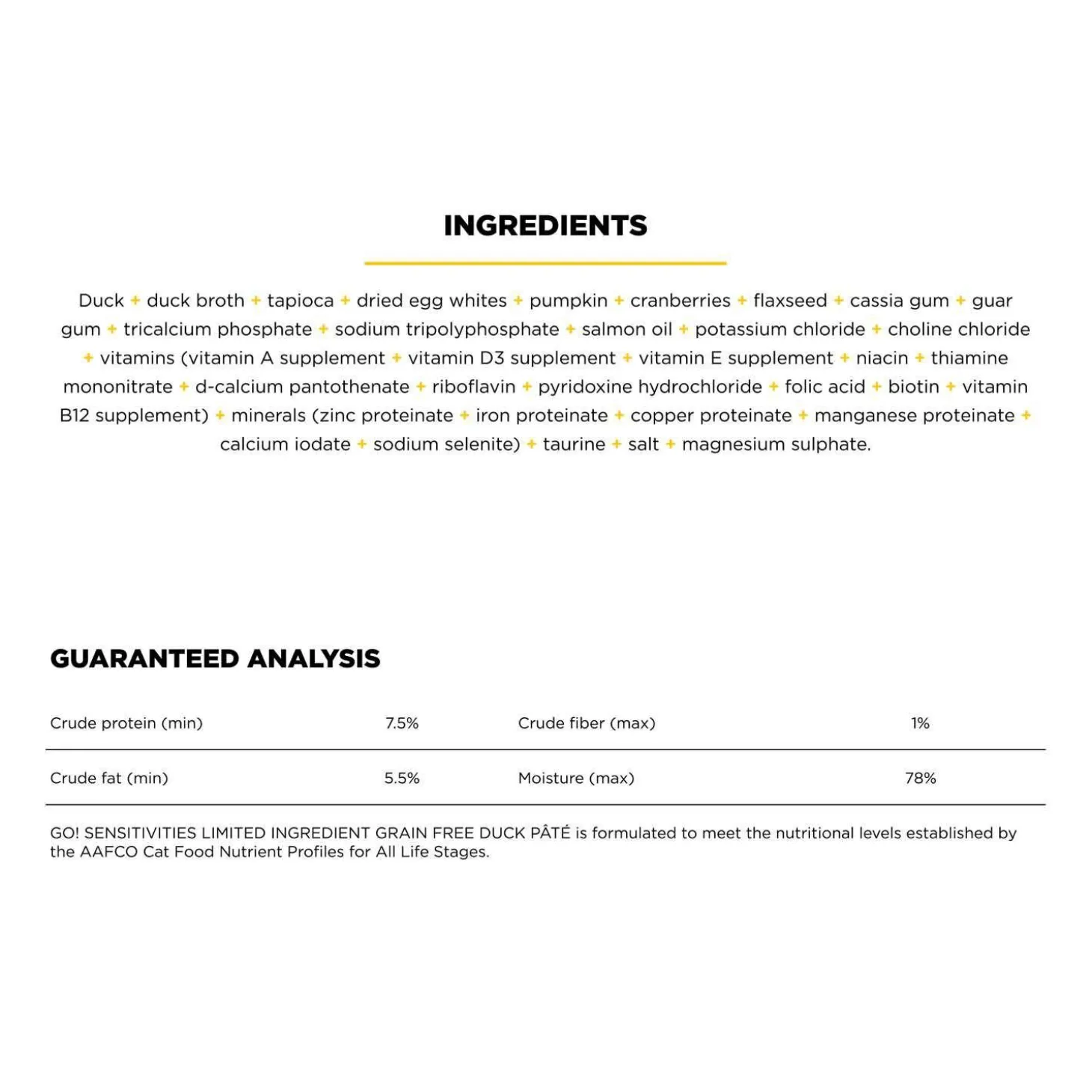 Sensitivities Limited Ingredient Grain-Free Duck Pate Recipe Cat Food