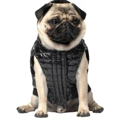 Shiny Black Puffer Vest