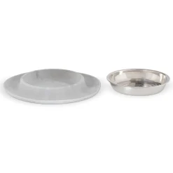 Silicone Marble Feeder with Stainless Saucer Shaped Bowl
