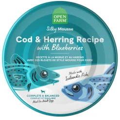Silky Mousse Cod & Herring Recipe with Blueberries Adult Dog Food