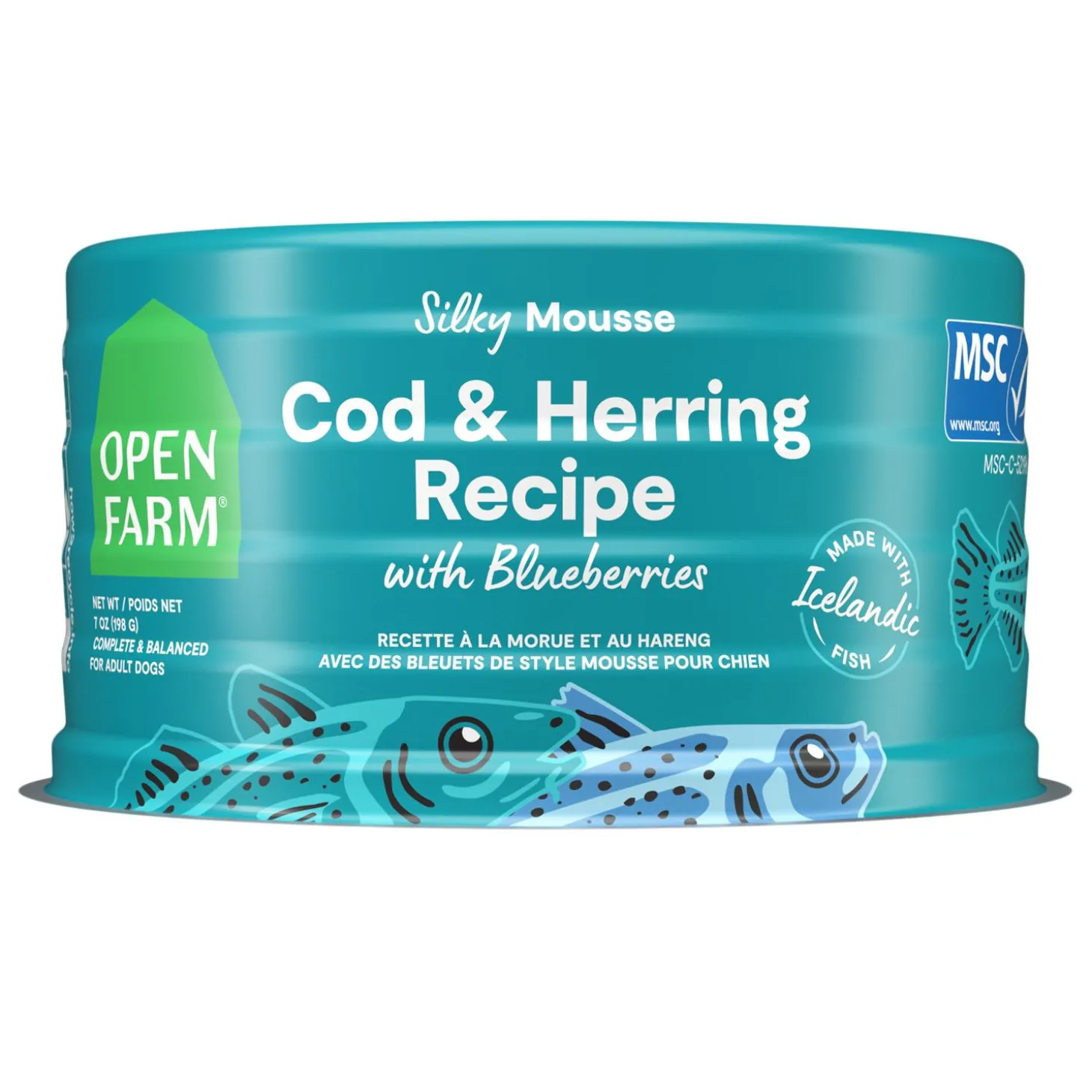 Silky Mousse Cod & Herring Recipe with Blueberries Adult Dog Food