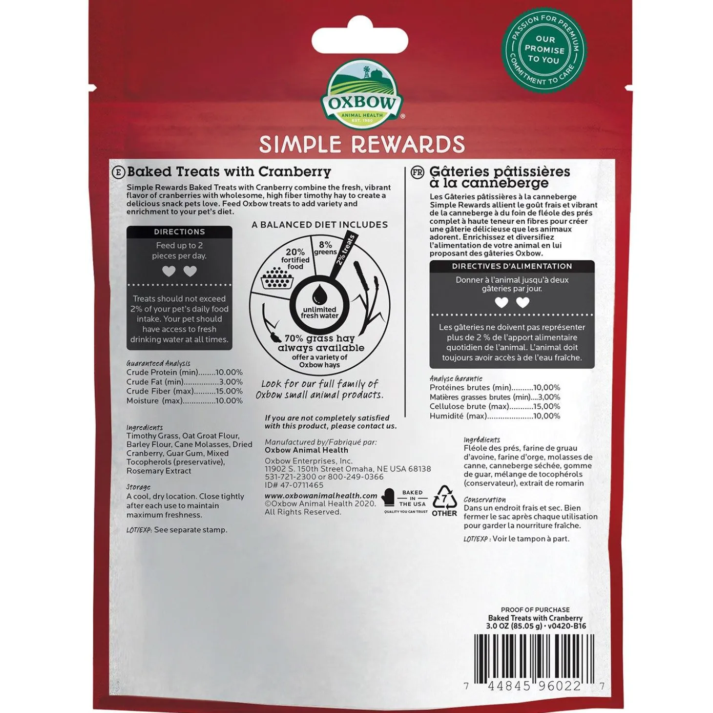 Simple Rewards Cranberry Baked Small Animal Treats