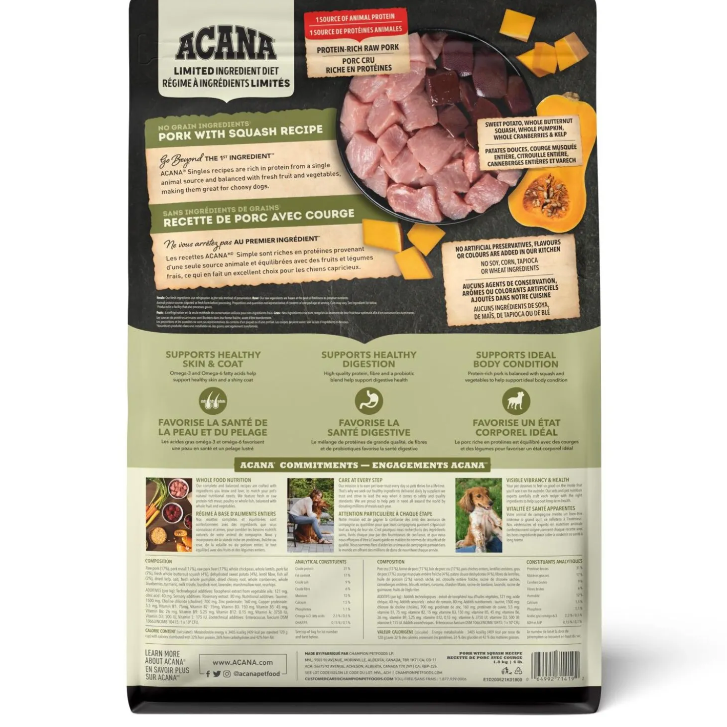 Singles Pork & Squash Recipe Dog Food