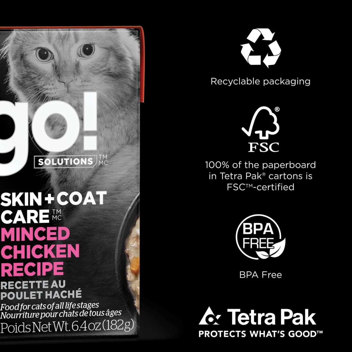 Skin + Coat Care Minced Chicken With Grains Recipe Cat Food