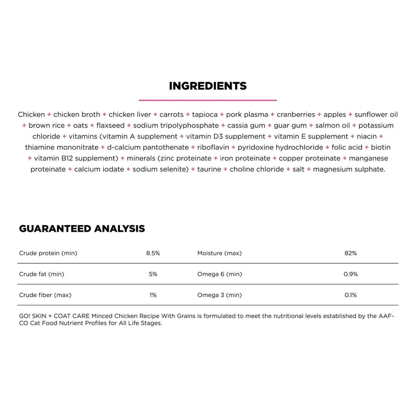 Skin + Coat Care Minced Chicken With Grains Recipe Cat Food