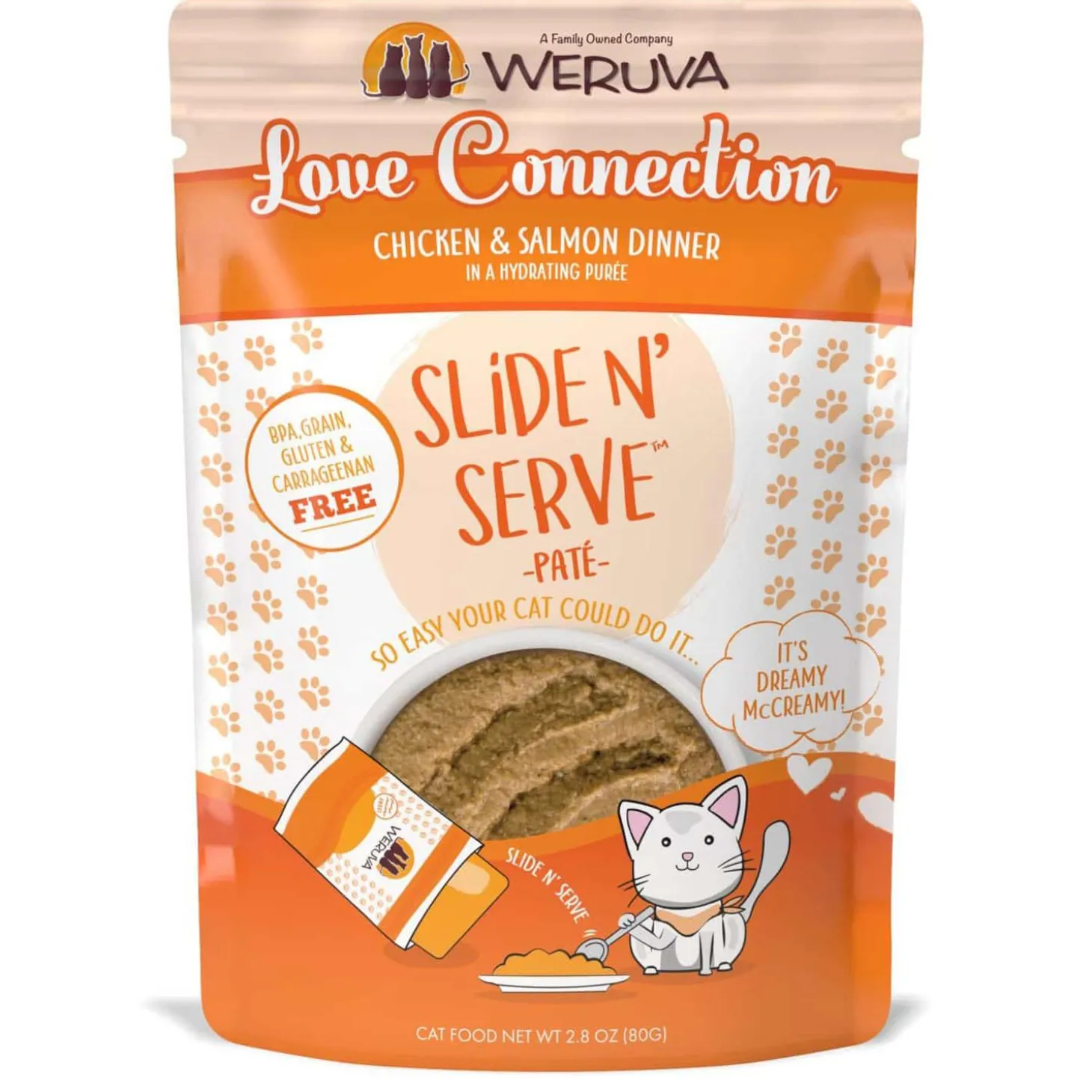 Slide N' Serve Pate Love Connection Chicken & Salmon Dinner Cat Food