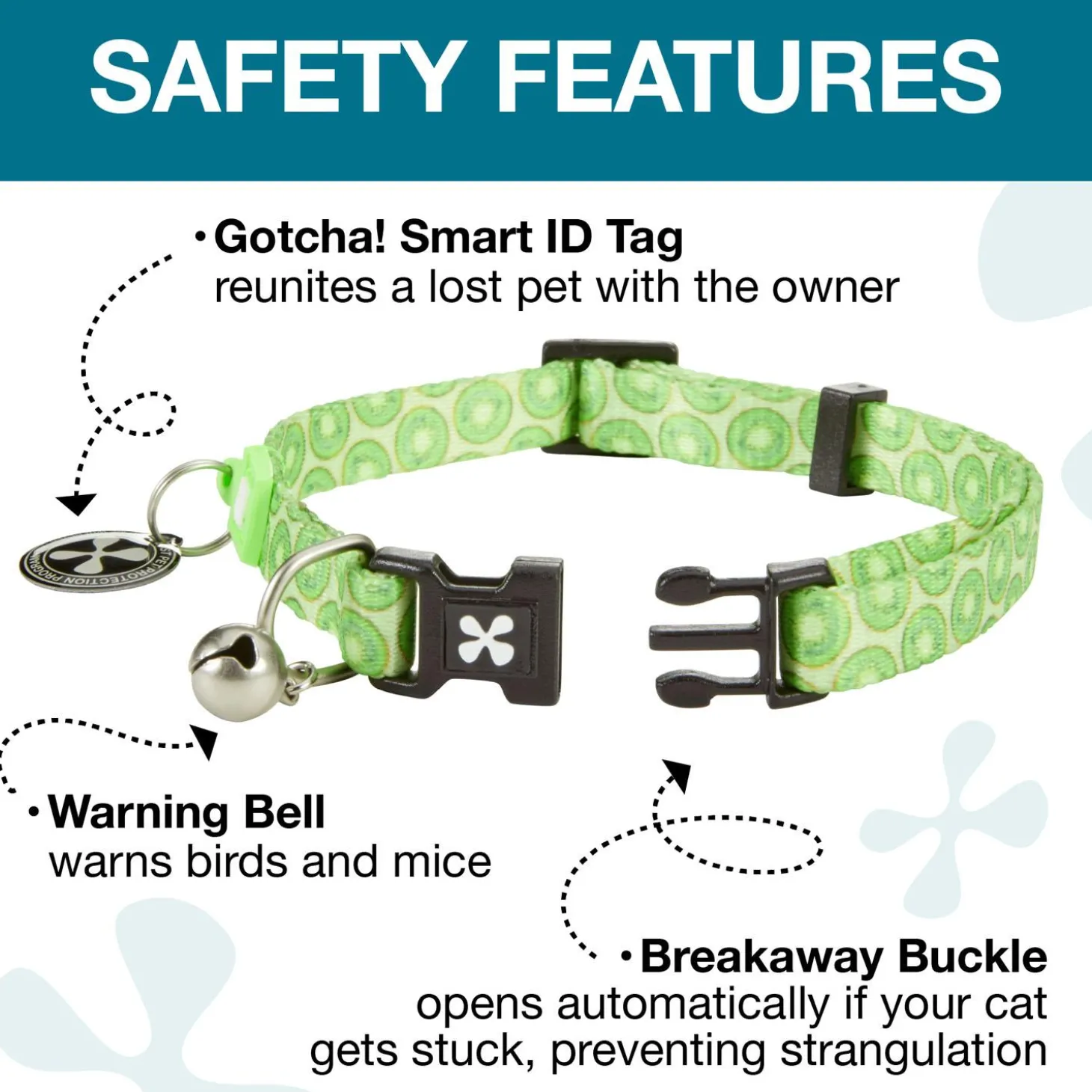 Smart ID Kiwi Cat Collar