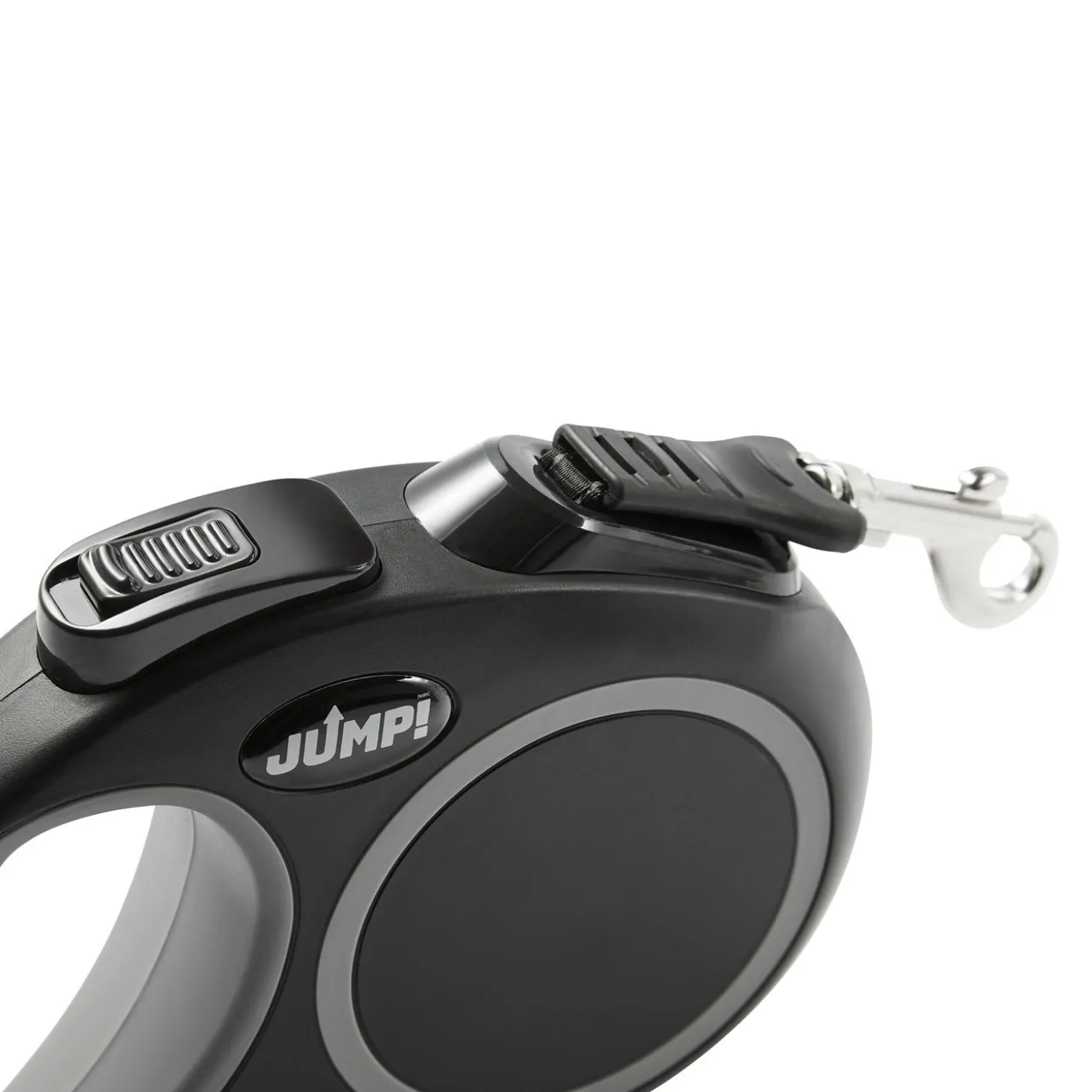 Soft Grip Ribbon Tape 16ft Retractable Black Dog Leash