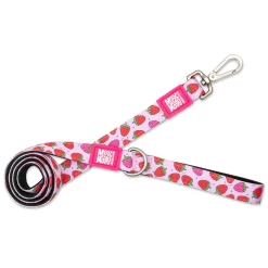 Soft Padded Neoprene 1in Strawberry Dog Leash