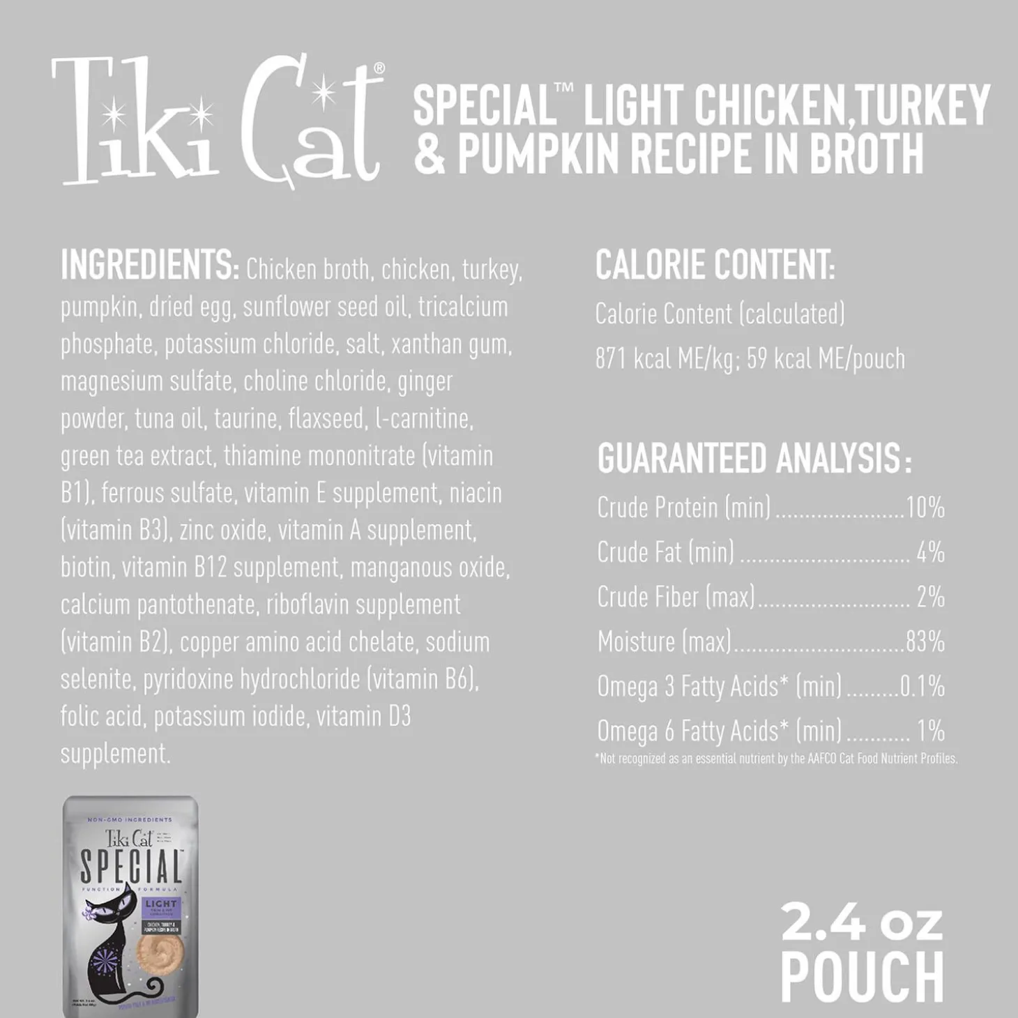 Special LIGHT Chicken, Turkey & Pumpkin Recipe in Broth Cat Food