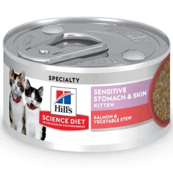 Specialty Sensitive Stomach & Skin Salmon & Vegetable Stew Kitten Cat Food