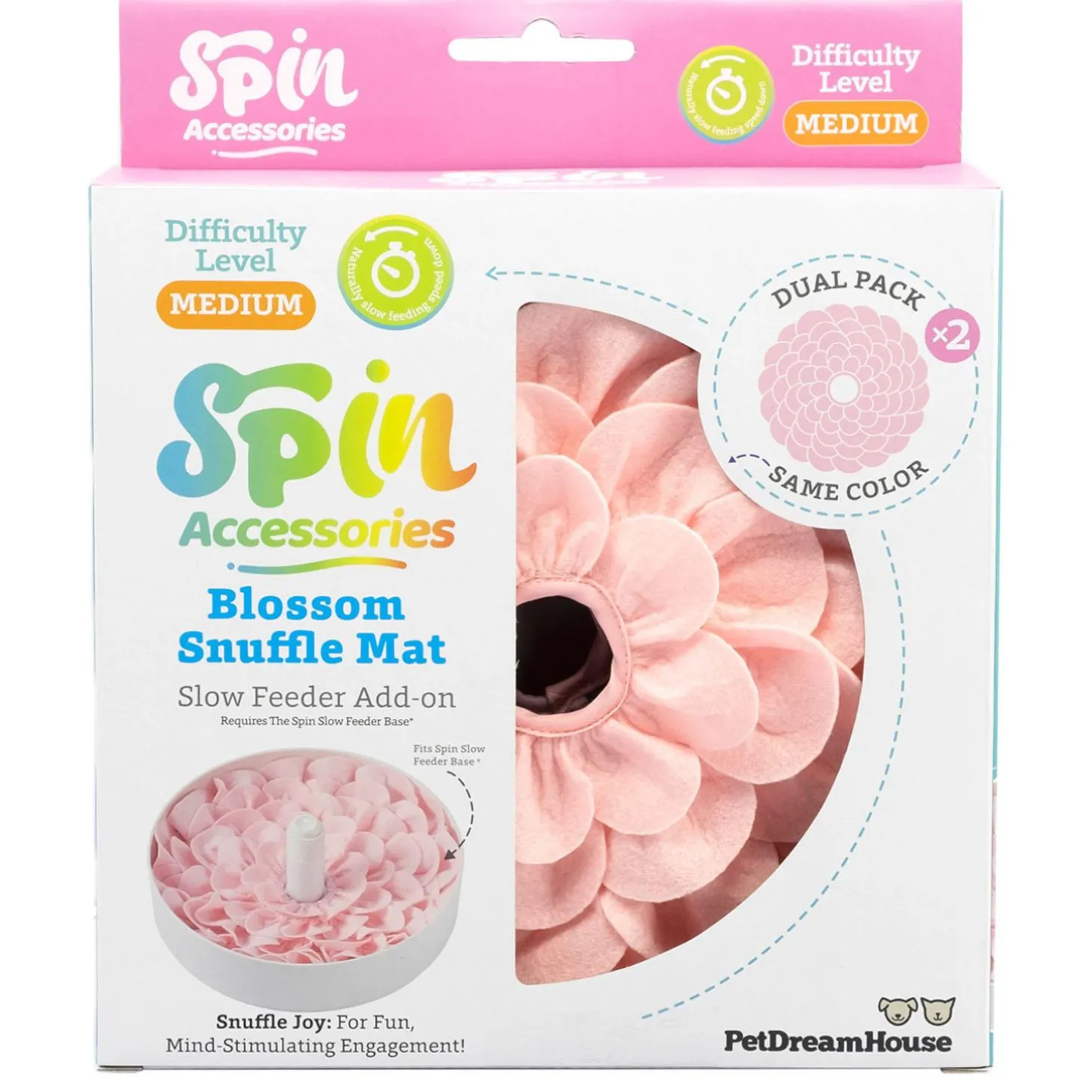 Spin Accessories Medium Level Pink Blossom Snuffle Mat