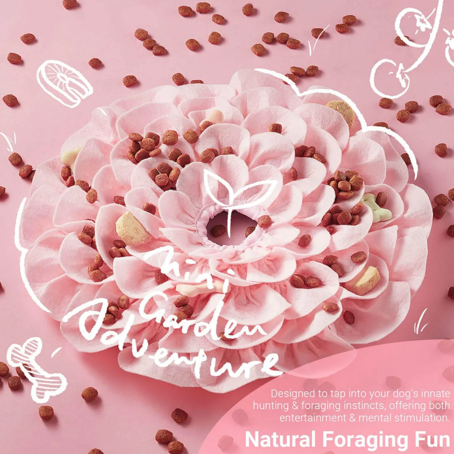 Spin Accessories Medium Level Pink Blossom Snuffle Mat