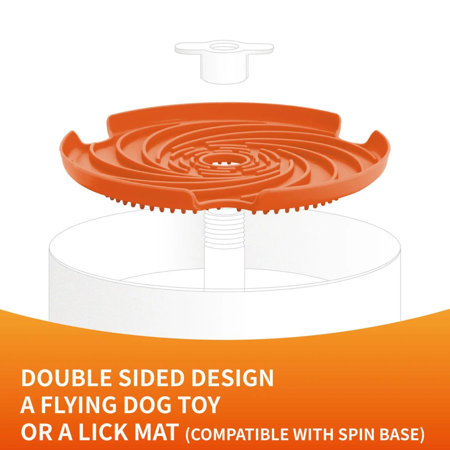 Spin Accessories Medium Level Orange Flying Disc Lick Mat