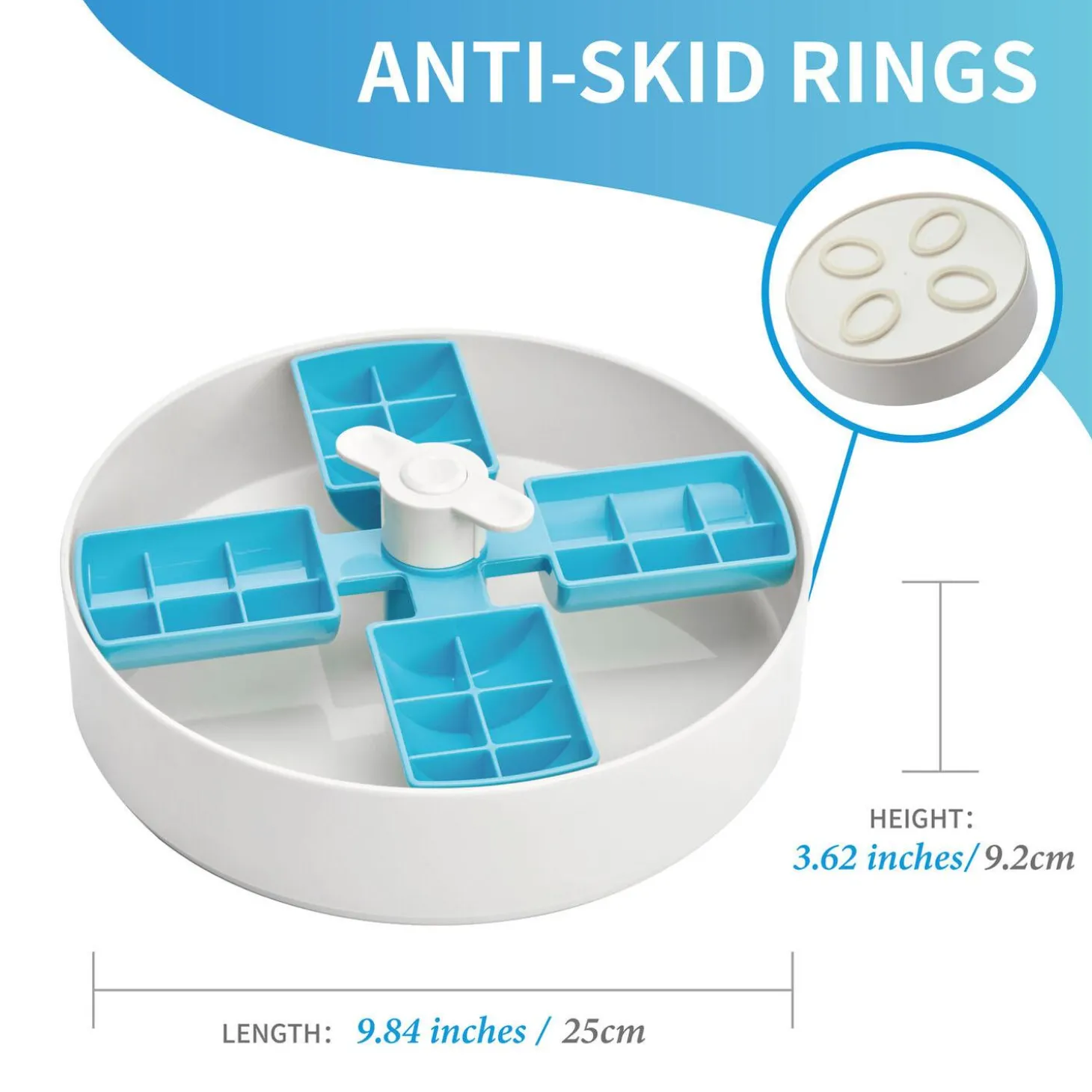 Spin Easy Level Blue Windmill Interactive Slow Feeder