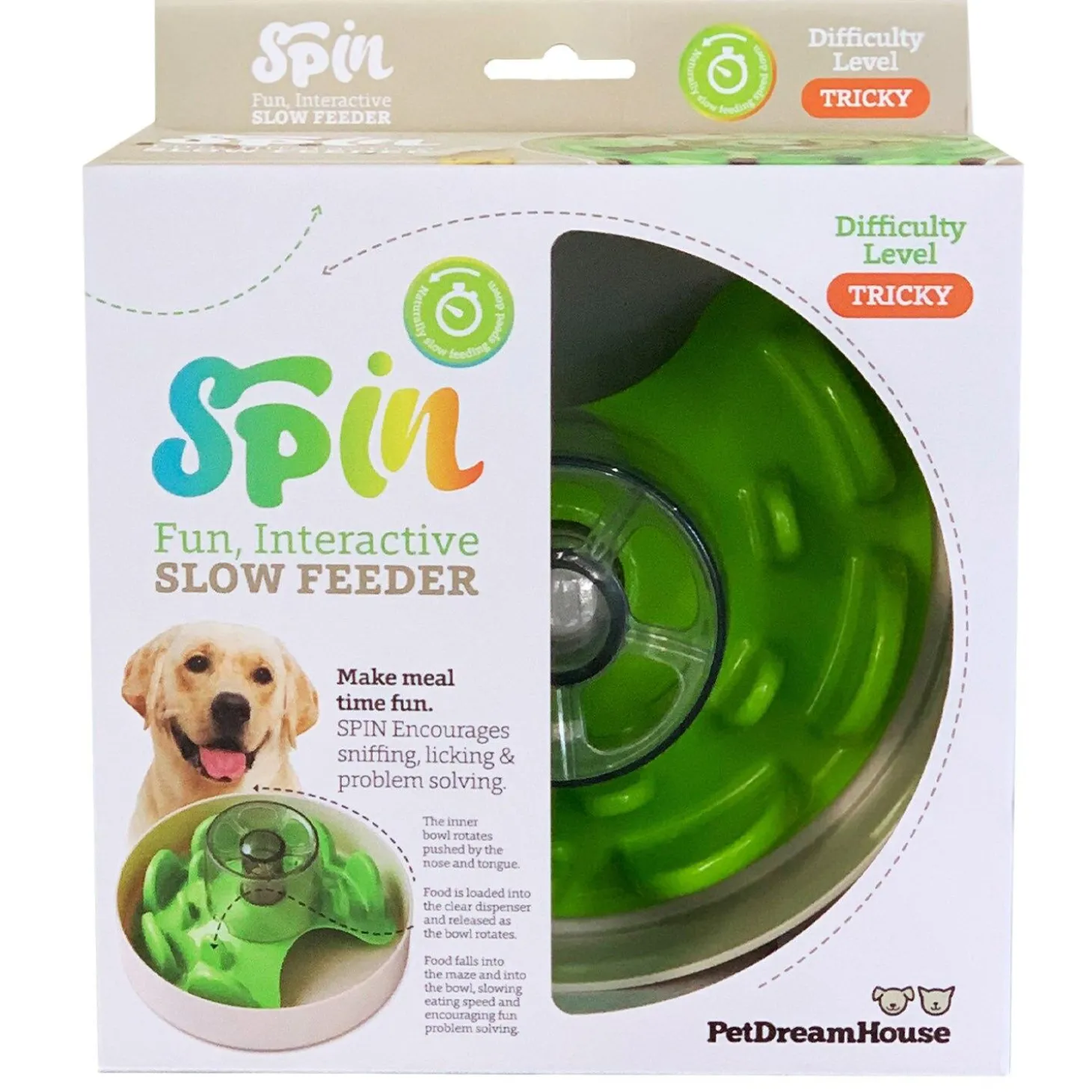 SPIN Interactive Feeder UFO Maze Green - Tricky Level