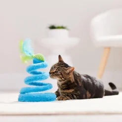 Spiral Blue Scruncher Teaser Cat Toy