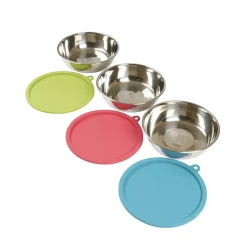 Stainless Steel Bowls + Silicone Lids - 6pc Box Set