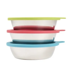 Stainless Steel Bowls + Silicone Lids - 6pc Box Set