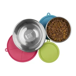Stainless Steel Bowls + Silicone Lids - 6pc Box Set