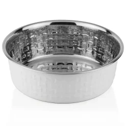 Stainless Steel White Dog Bowl