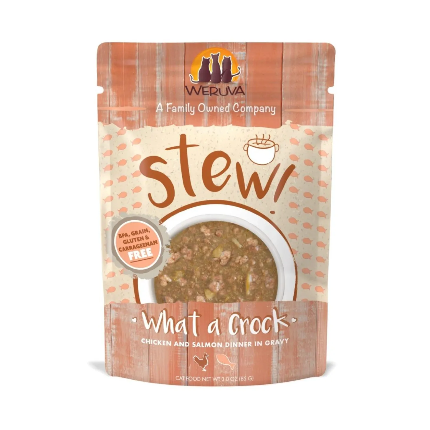 Stew! What a Crock Chicken & Salmon Dinner Cat Food