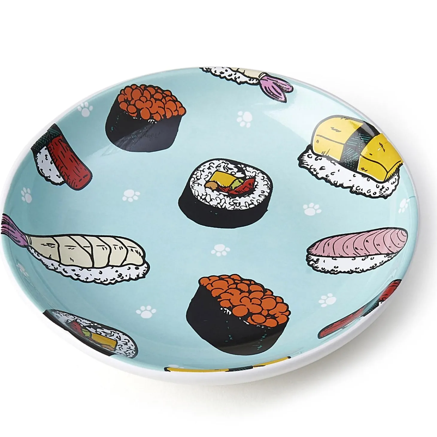 Sushi Saucer Teal & White