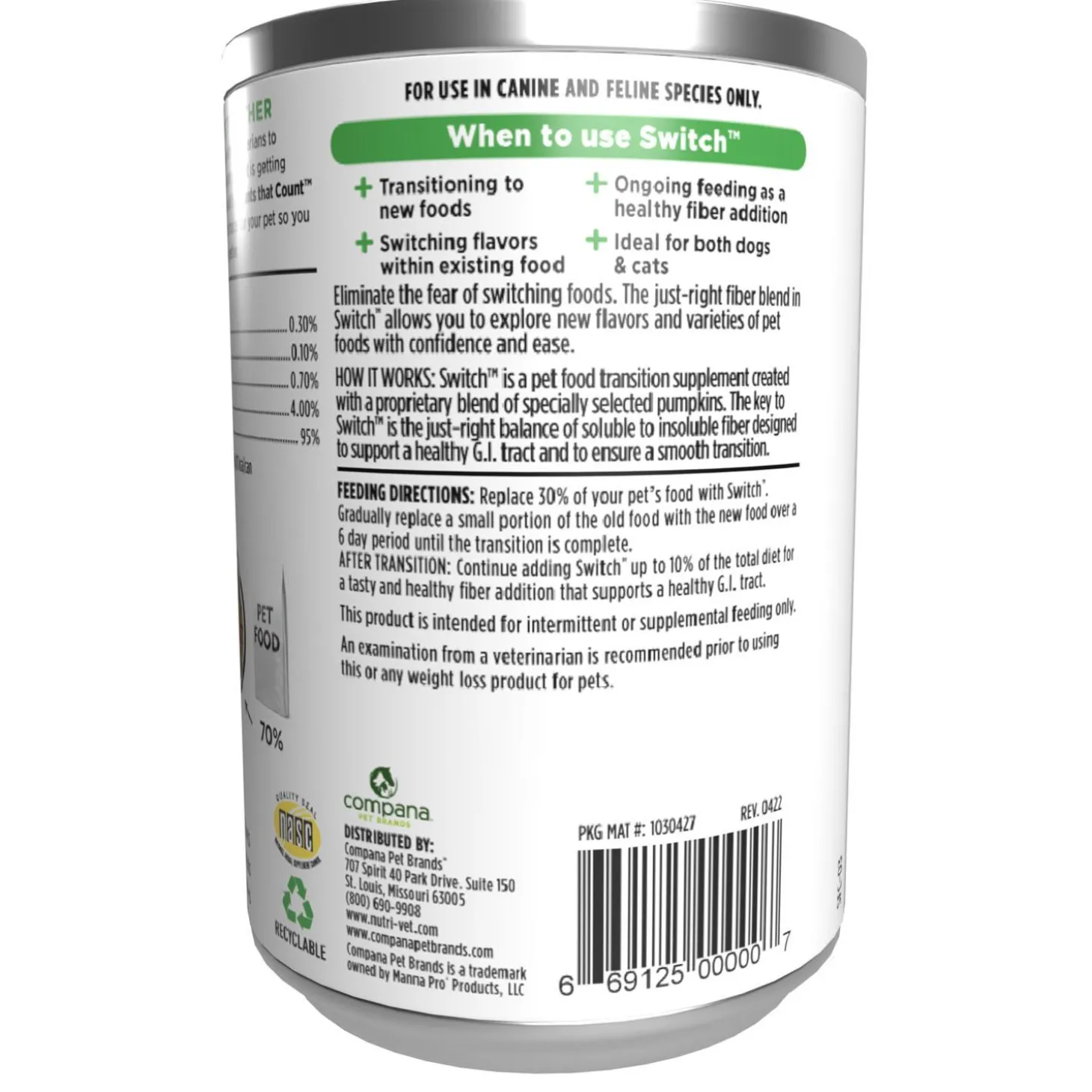 Switch Food Transition Pumpkin Dog & Cat Supplement