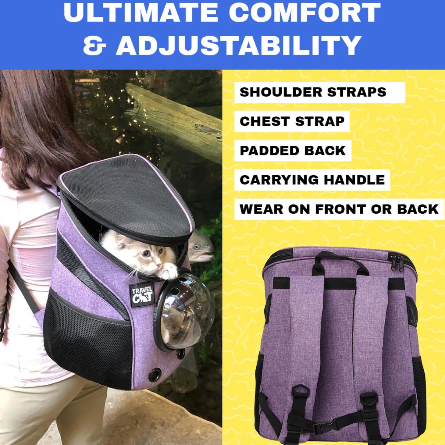 The Fat Cat Mini Purple Backpack