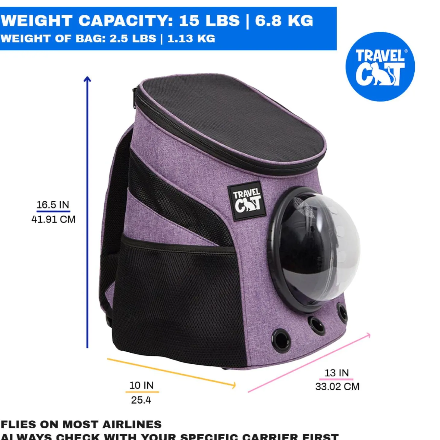 The Fat Cat Mini Purple Backpack
