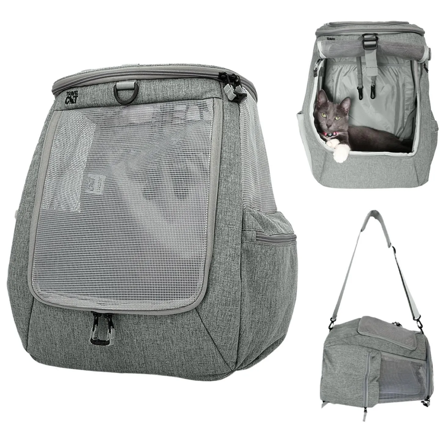 The Navigator Convertible Grey Cat Backpack