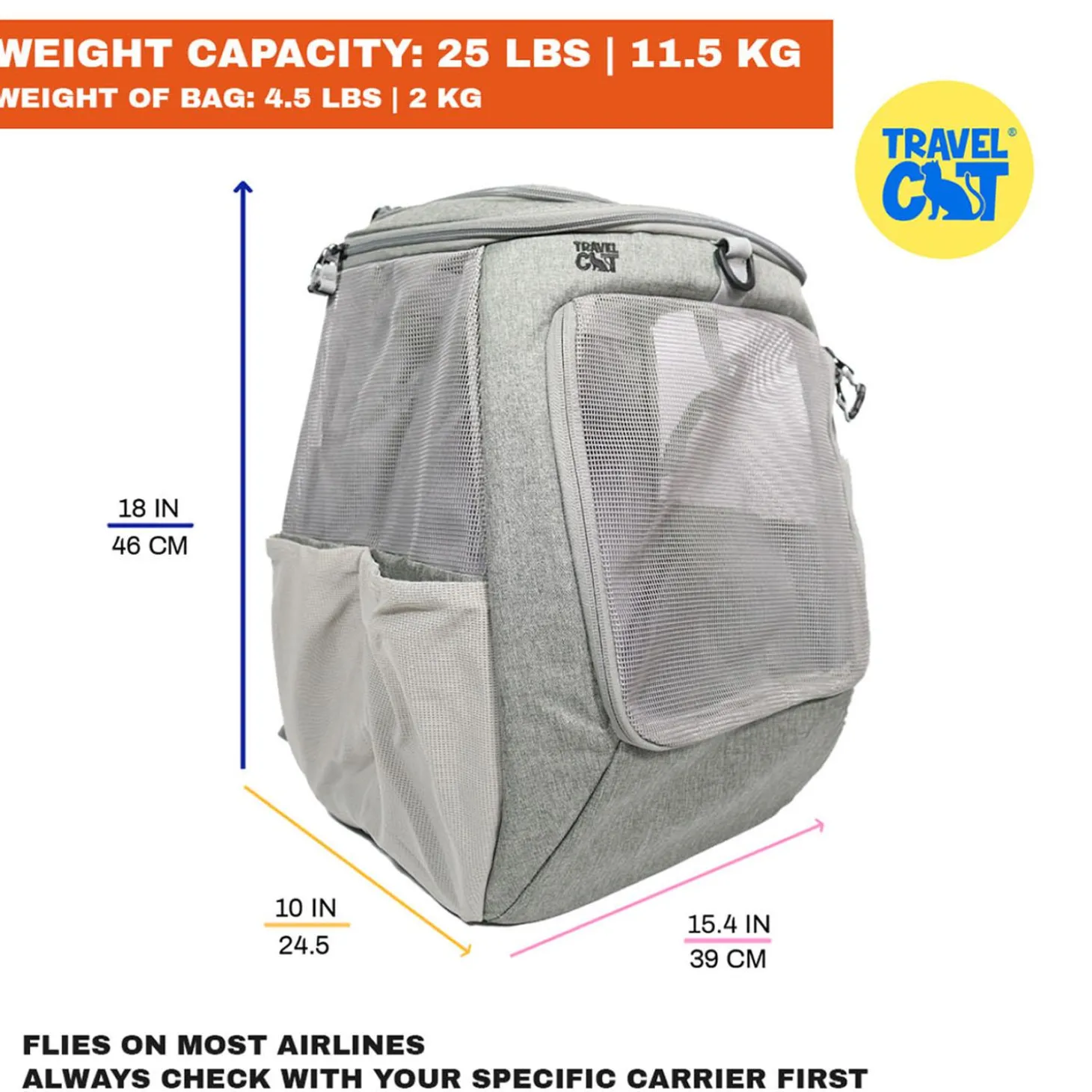 The Navigator Convertible Grey Cat Backpack