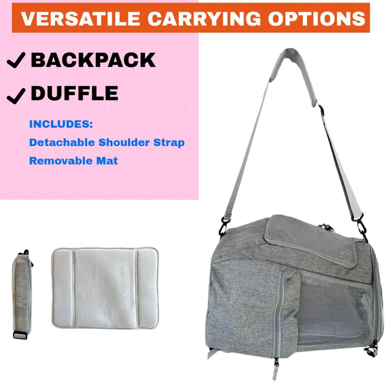 The Navigator Convertible Grey Cat Backpack