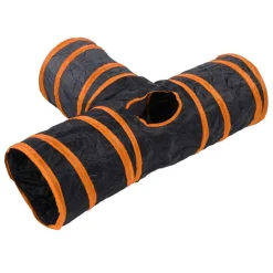 Three Way Orange Cat Tunnel