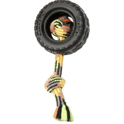 Tirebiter II with Rope Dog Toy Assorted Colours