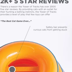 Tower of Tracks Orange Cat Toy