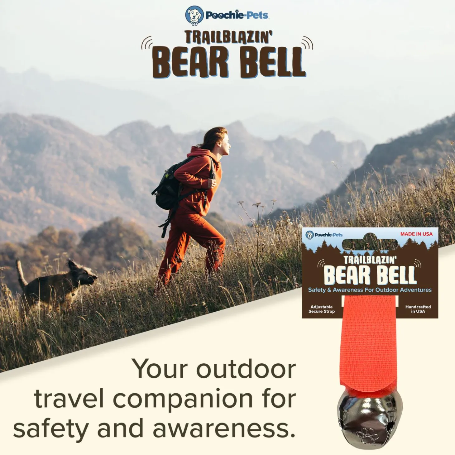 Trailblazin' Orange Bear Bell
