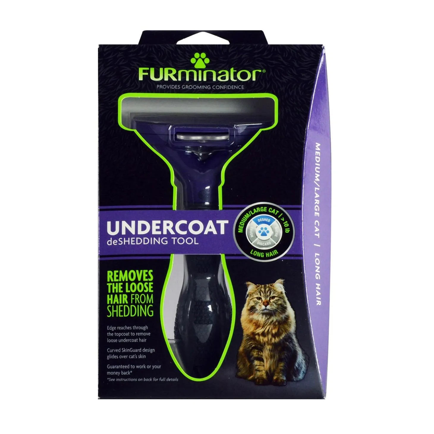 Undercoat Deshedding Tool for Long-haired Medium/Large Cats