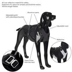 Visibility Black Dog Harness