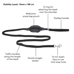 Visibility Black Dog Leash